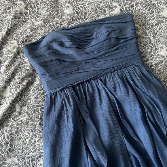 Vintage J Crew Strapless Silk Chiffon Dress Size 4 - Picture 4 of 9